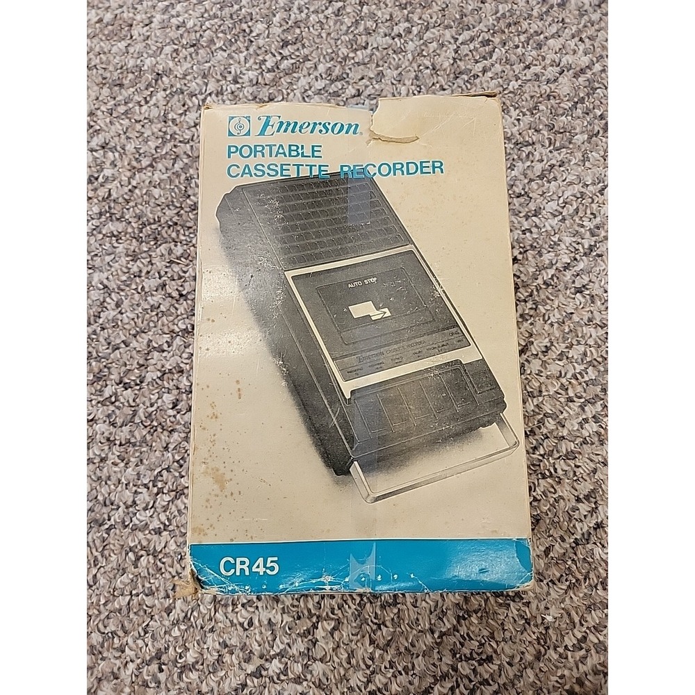 Vintage EMERSON Model CR 45 Portable Cassette Player Recorder